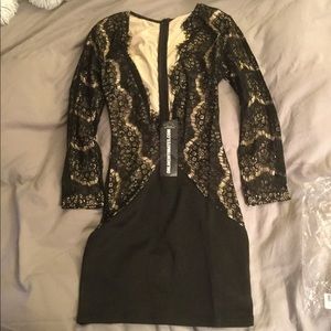 Lacey sexy low v neck dress